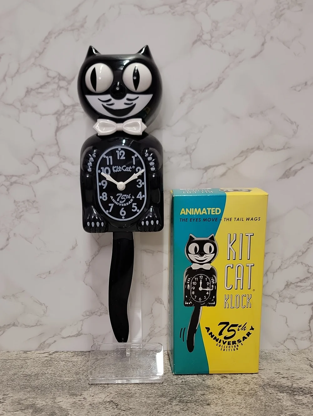 SUPER RARE 75th Anniversary Black Kit-Cat Klock Clock